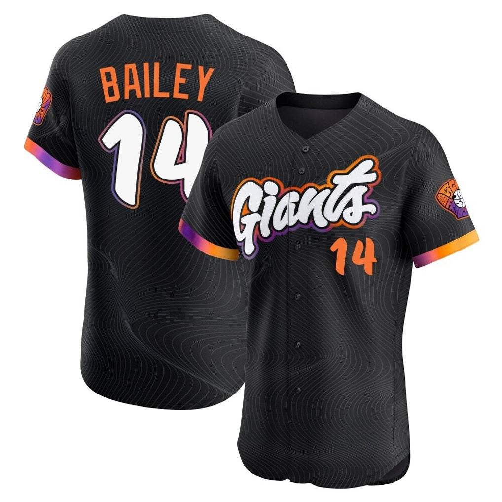 SF.Giants #14 Patrick Bailey Player Black 2025 City Connect Home Limited Elite Stitched Jerseys