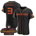 #3 Jeremy Pena Houston Astros 2023 SPACE CITY CHAMPIONS FLEX JERSEY ¨C black  ALL STITCHED Baseball Jerseys