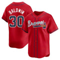 A.Braves #30 Drake Baldwin player Red Limited Alternate Stitched Jerseys