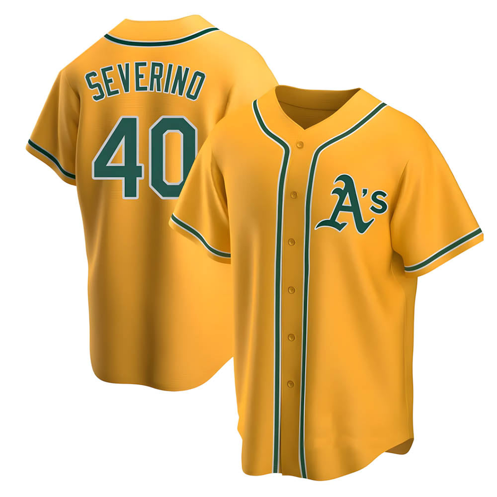 Athletics #40 Luis Severino player Gold Replica Alternate Stitched Jersey