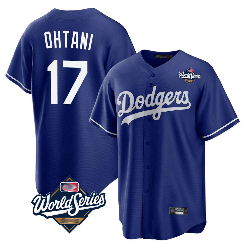 LA.Dodgers #17 Shohei Ohtani Player Royal World Series Home Game Gdoa Stitched Jerseys