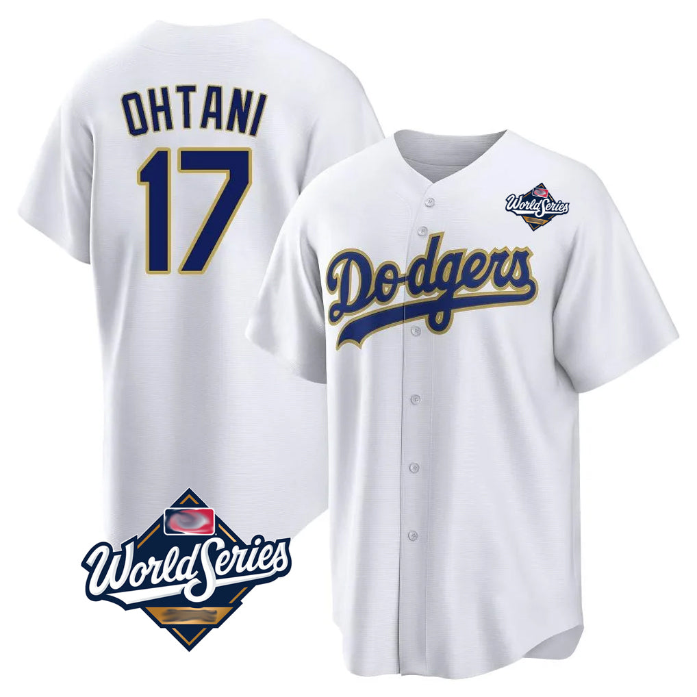LA.Dodgers #17 Shohei Ohtani Player Gold White World Series 2026 Collection Stadium Game Gdoa Stitched Jerseys