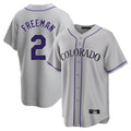 C.Rockies #2 Tyler Freeman Player Gray Game Home Gdoa Stitched Jerseys