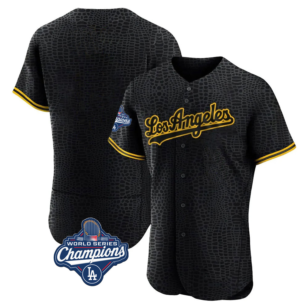 LA.Dodgers ## Dodgers Blank Player Black Snake Skin City Limited Elite Home World Series Meet Gdoa Stitched Jerseys