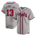 A.Braves #13 Ronald Acuna Jr Player Gray Limited Home Game Gdoa Stitched Jerseys