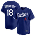 LA.Dodgers #18 Yoshinobu Yamamoto Player Royal Limited Home Gdoa Stitched Jerseys