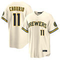 M.Brewers #11 Jackson Chourio Player Cream Home Limited Gdoa Stitched Jerseys