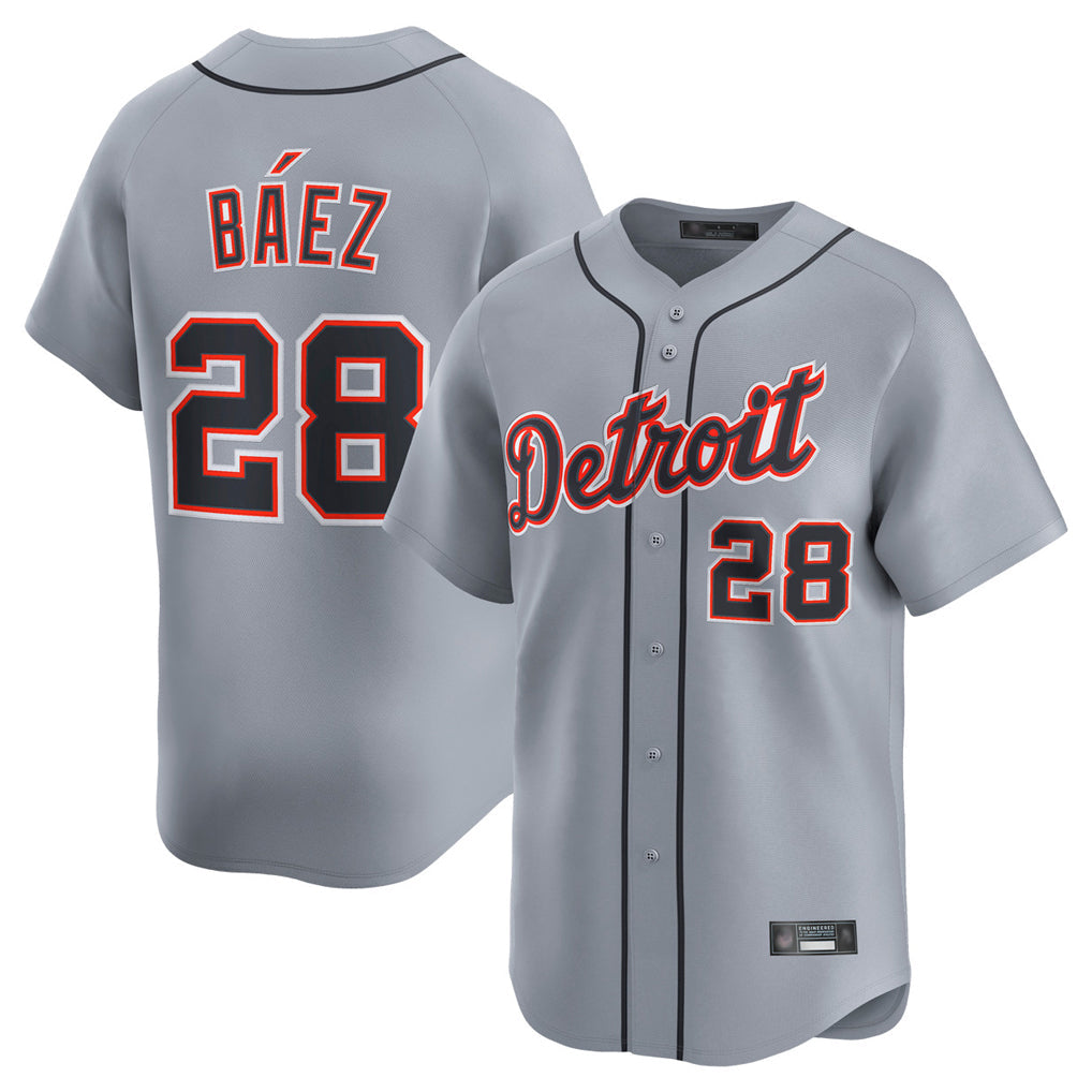 D.Tigers #28 Javier B¨¢ez Player Gray Home Limited Gdoa Stitched Jerseys