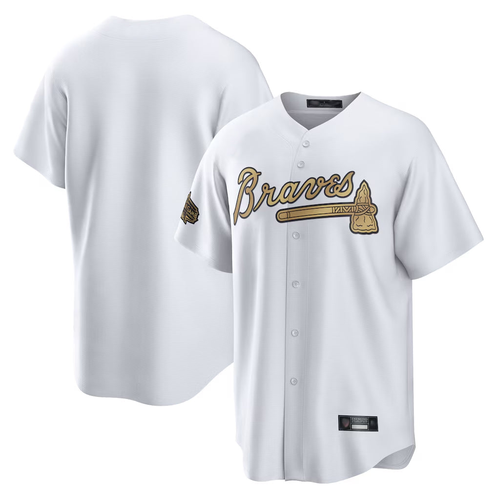 A.Braves ## Braves Blank Player White-Gold All-Star Home Game Gdoa Stitched Jerseys