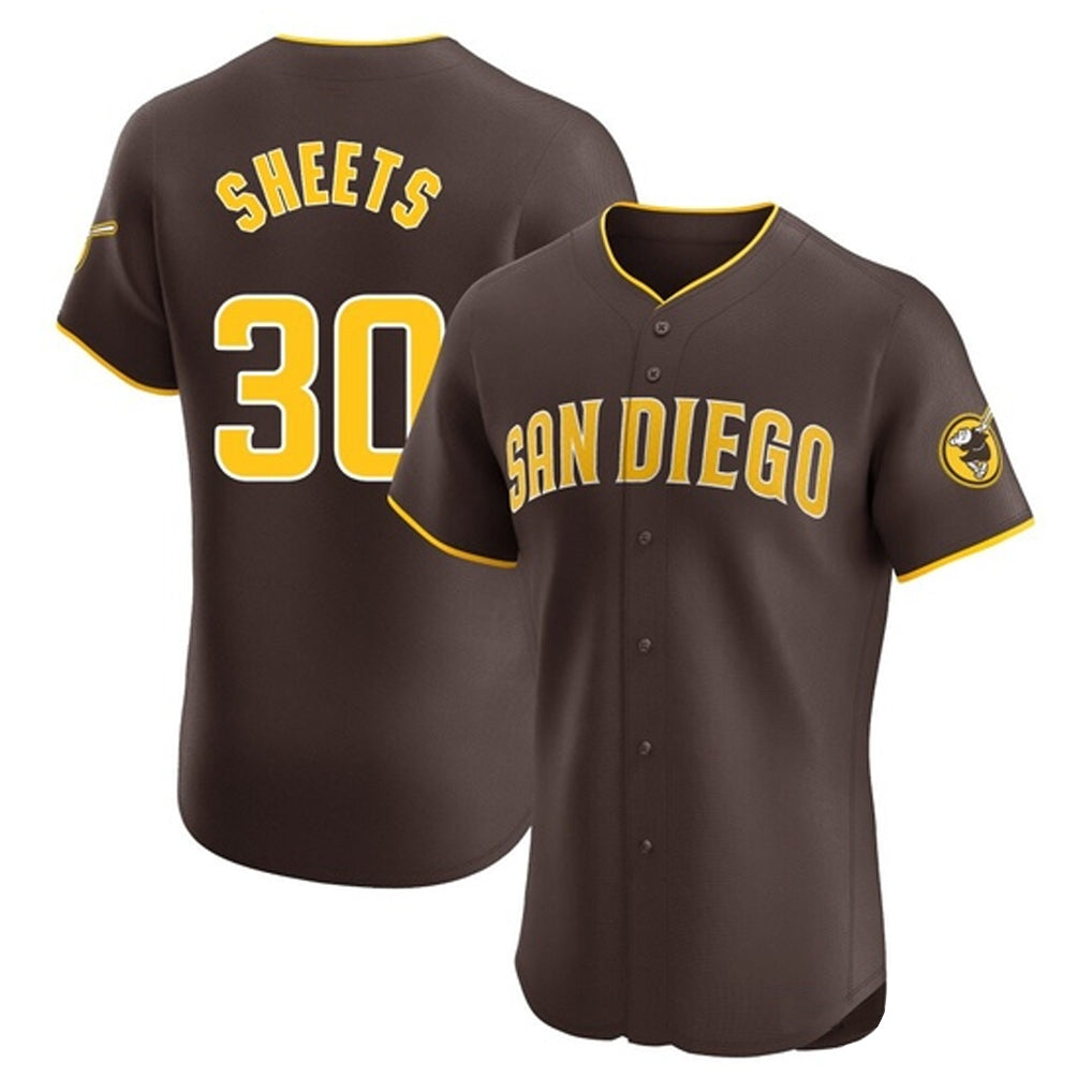 S.Diego Padres #30 Gavin Sheets Player Brown Home Limited Elite Stitched Jerseys