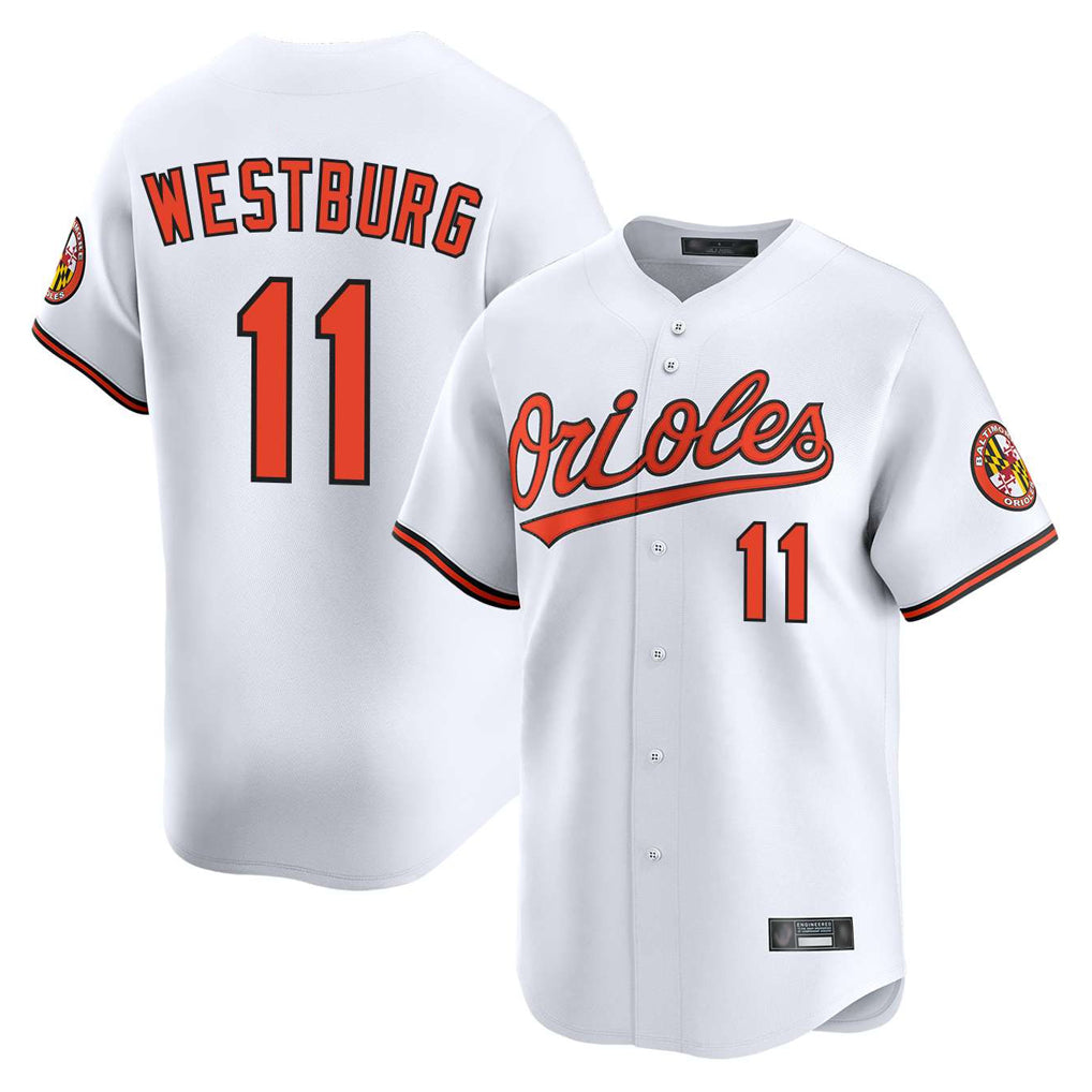 B.Orioles #11 Jordan Westburg Player White Limited Home Game Gdoa Stitched Jerseys