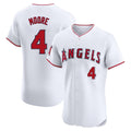 LA.Angels #4 Christian Moore Player White Limited Elite Gdoa Stitched Home Jerseys
