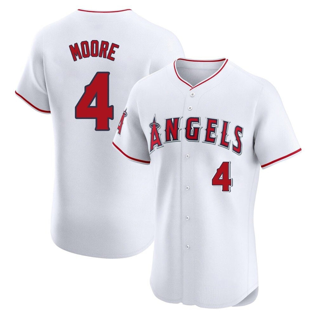 LA.Angels #4 Christian Moore Player White Limited Elite Gdoa Stitched Home Jerseys
