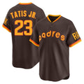 S.Diego Padres #23 Fernando Tatis Jr Player Brown Home Cooperstown Collection Replica Game Stitched Jerseys
