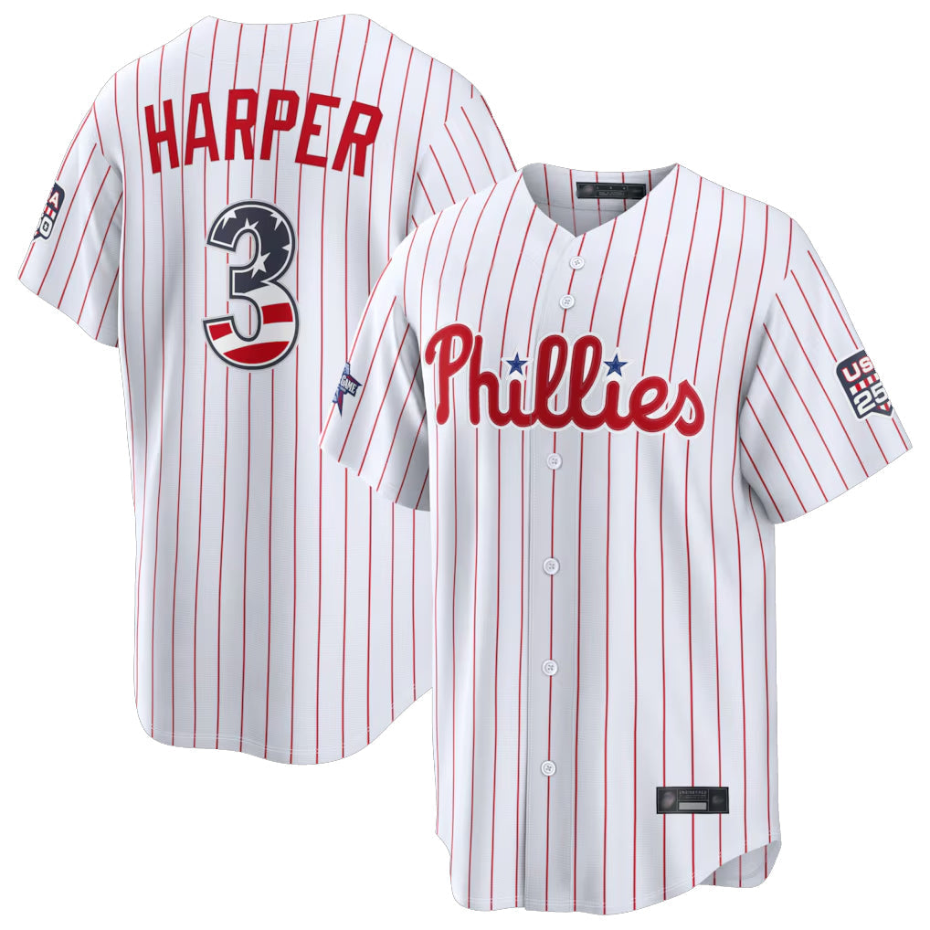 P.Phillies #3 Bryce Harper Player White 2026 All-Star Edition Stars & Stripes Home Game Gdoa250Ys Stitched Jerseys