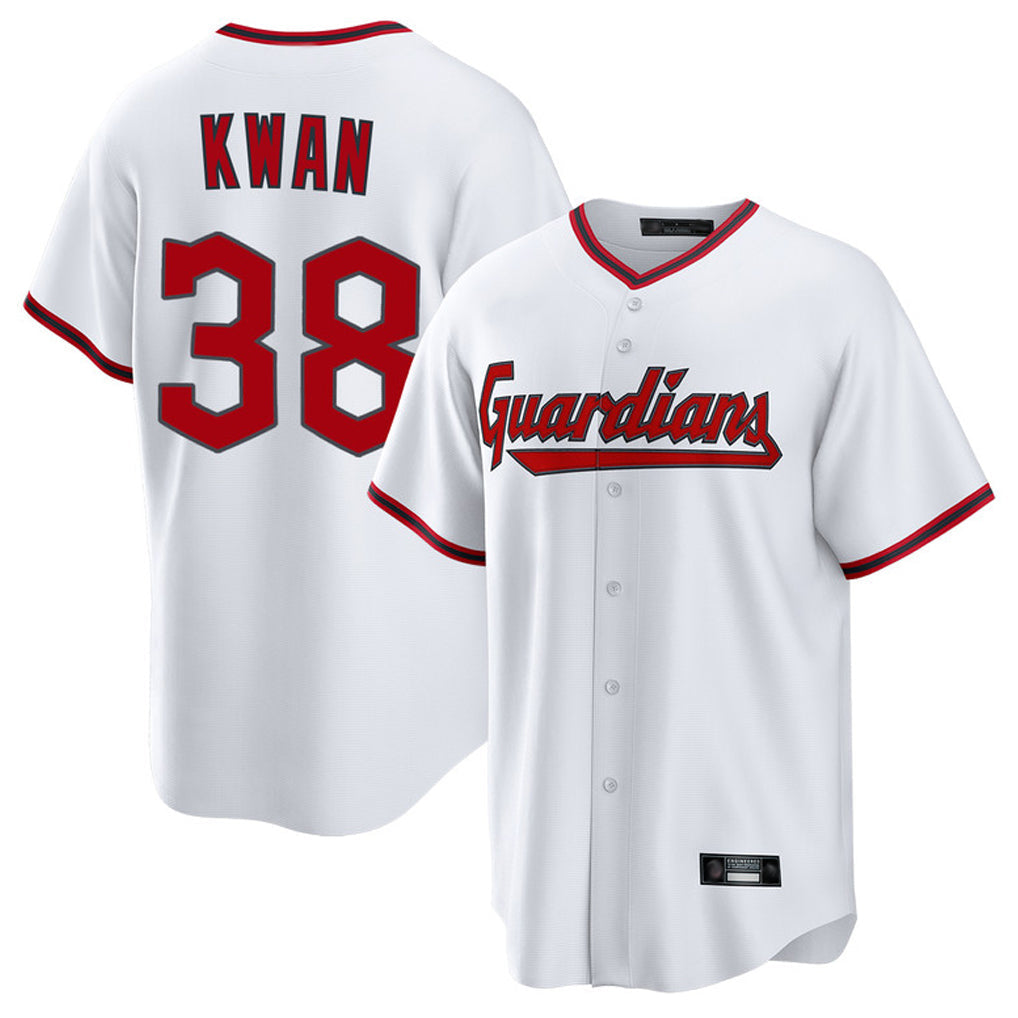 C.Guardians #38 Steven Kwan Player White Game Home Gdoa Stitched Jerseys