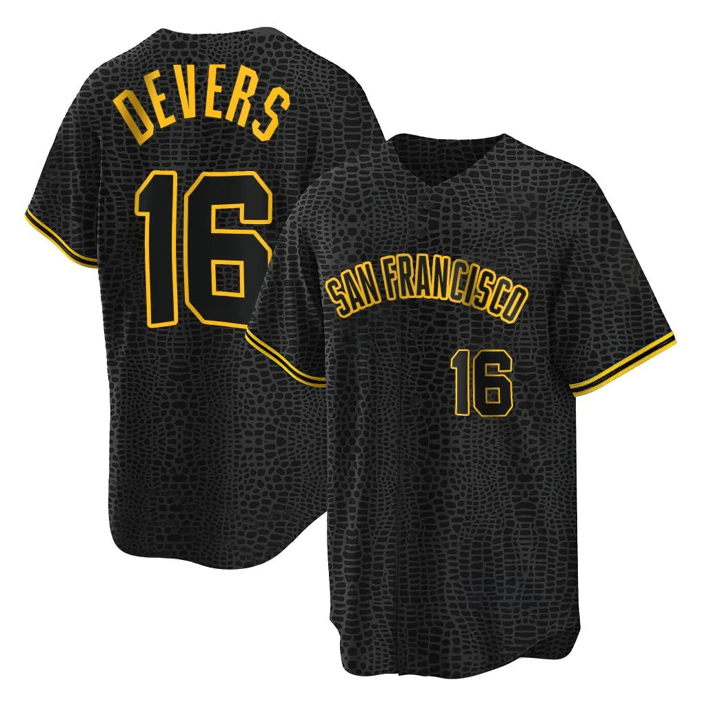 SF.Giants #16 Rafael Devers Player Black Snake Skin City Limited Stitched Jerseys
