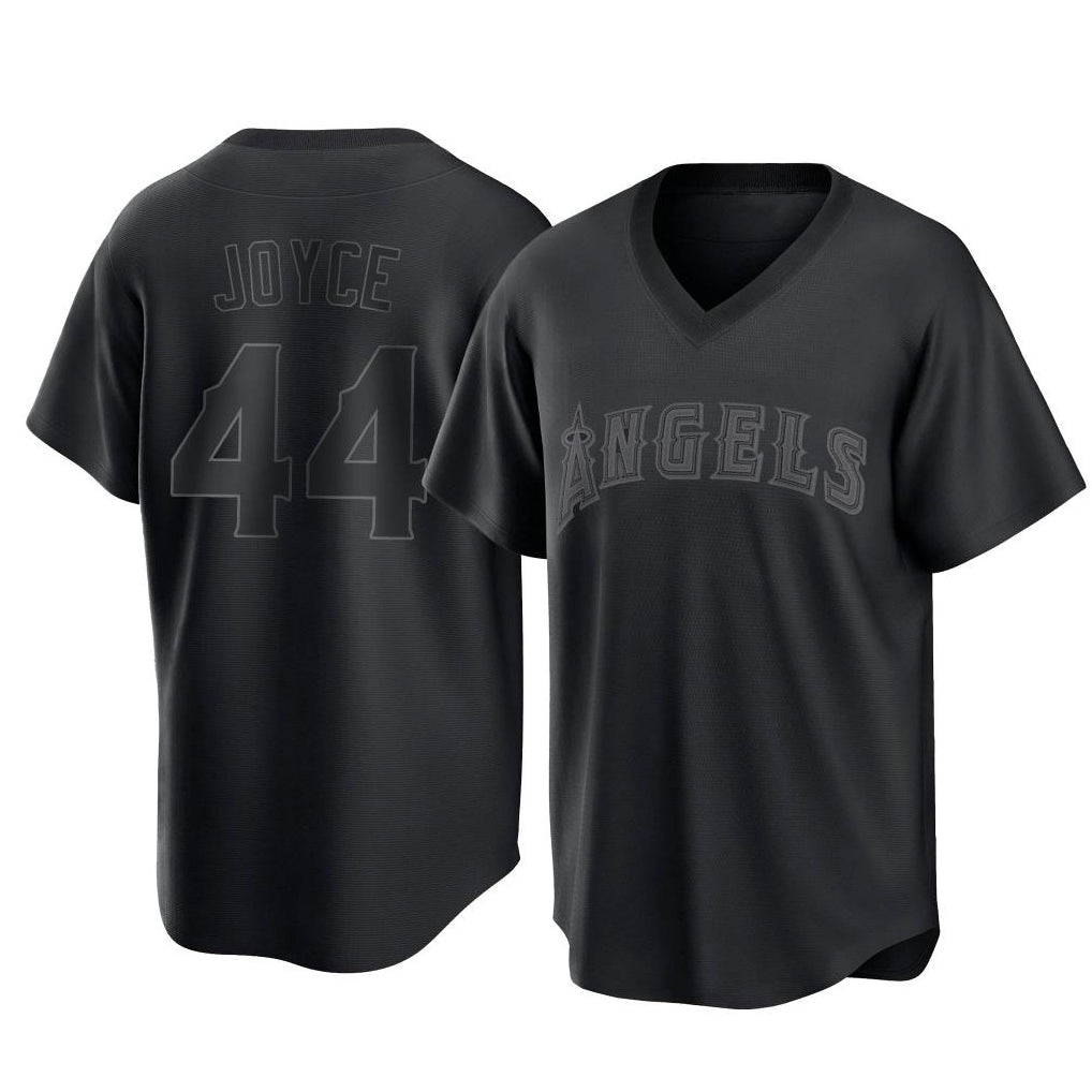 LA.Angels #44 Ben Joyce Player Black Pitch Fashion T-shirt Gdoa Stitched Jerseys