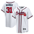 A.Braves #31 Greg Maddux Player White Home Game Gdoa Stitched Jerseys