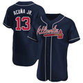 A.Braves #13 Ronald Acuna Jr Player Navy Limited Elite Home Game Gdoa Stitched Jerseys