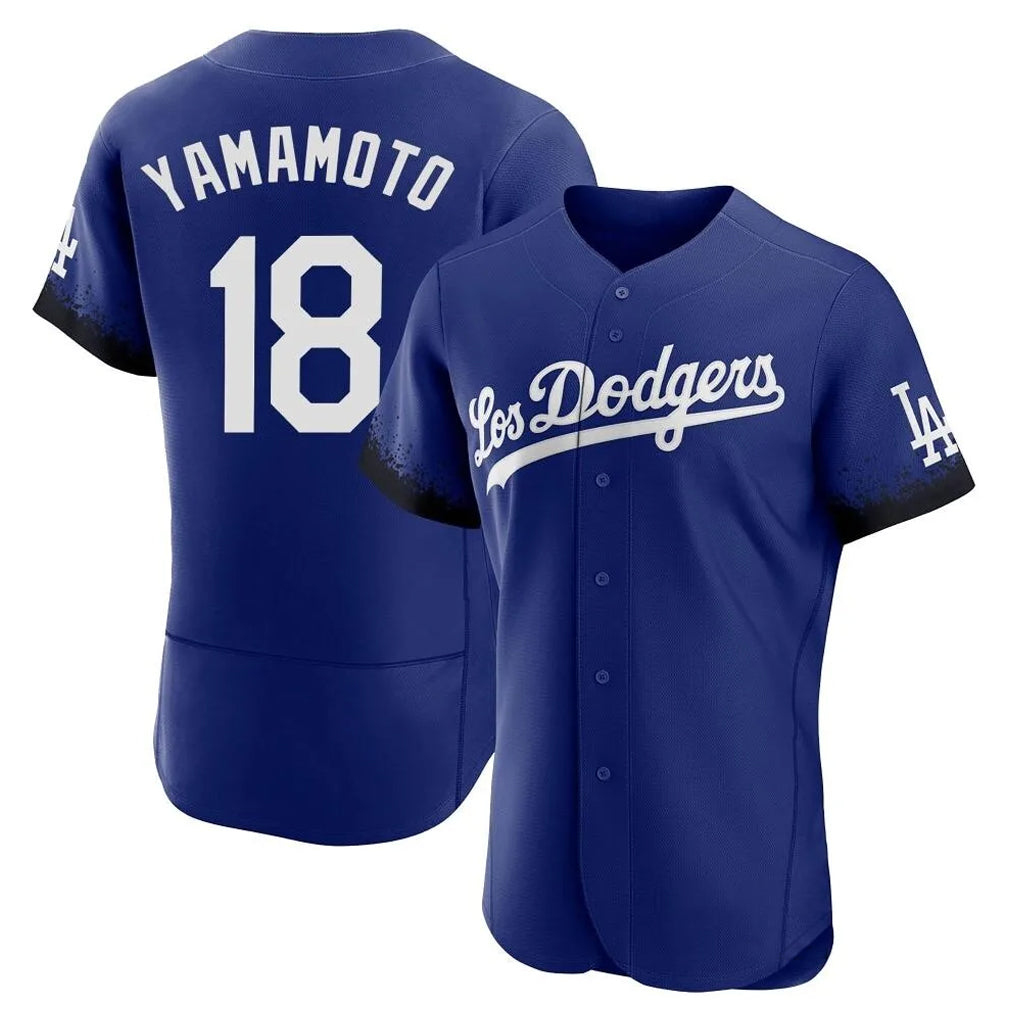 LA.Dodgers #18 Yoshinobu Yamamoto Player Royal City Connect Elite Home Gdoa Stitched Jerseys