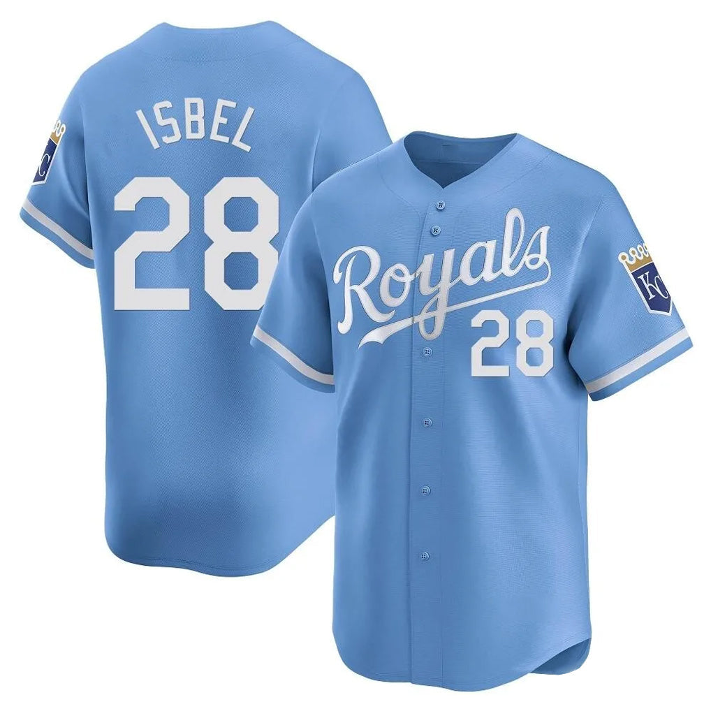 KC.Royals #28 Kyle Isbel Player Light Blue Alt Limited Home Gdoa Stitched Jerseys