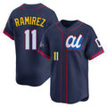 C.Guardians #11 Jose Ramirez Player Navy American League All-Star Edition Limited Home Gdoa Stitched Jerseys