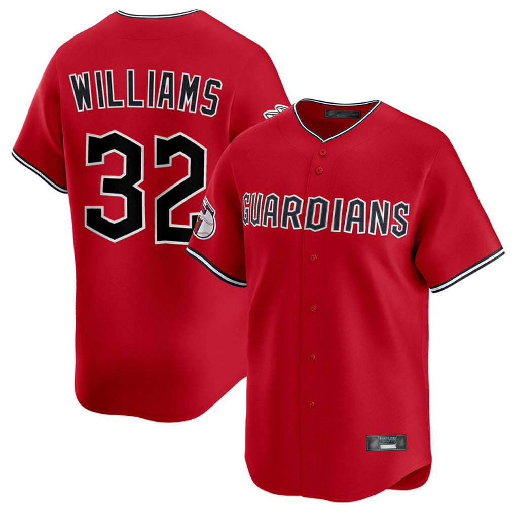 C.Guardians #32 Gavin Williams Player Red Limited Home Gdoa Stitched Jerseys