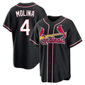 St. Louis Cardinals #4 Yadier Molina Player Black Carbon Fashio Game Gdoa Stitched Jerseys
