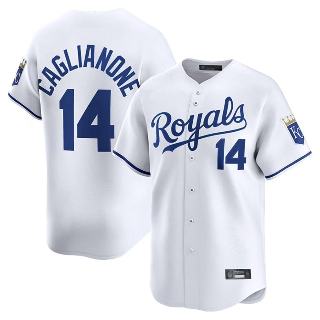 KC.Royals #14 Jac Caglianone Player White Alt Limited Home Gdoa Stitched Jerseys