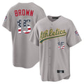 Athletics #15 Seth Brown Player Gray USA 250 Fourth of July Home Game Gdoa250Ys Stitched Jerseys