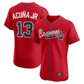 A.Braves #13 Ronald Acuna Jr Player Red Limited Elite Home Game Gdoa Stitched Jerseys