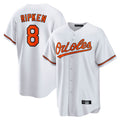 B.Orioles #8 Cal Ripken Player White Home Game Gdoa Stitched Jerseys