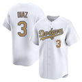 LA.Dodgers #3 Edwin D¨ªaz Player Gold Collection Limited Home Gdoa Stitched Jerseys