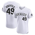 C.Rockies #49 Antonio Senzatela Player White Limited Elite Home Gdoa Stitched Jerseys