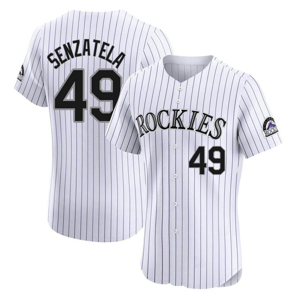 C.Rockies #49 Antonio Senzatela Player White Limited Elite Home Gdoa Stitched Jerseys