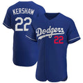 LA.Dodgers #22 Clayton Kershaw Player Royal Limited Elite Home Gdoa Stitched Jerseys