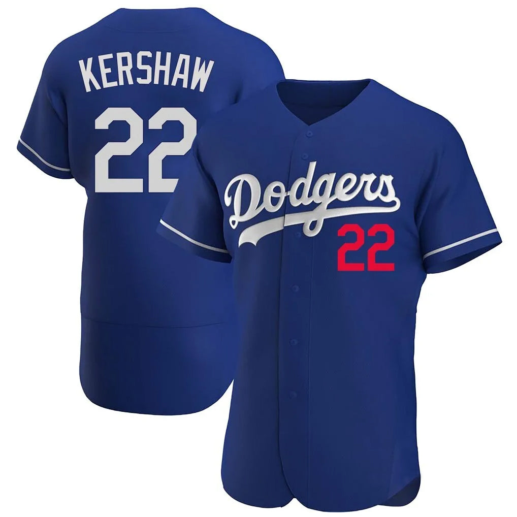 LA.Dodgers #22 Clayton Kershaw Player Royal Limited Elite Home Gdoa Stitched Jerseys