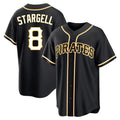P.Pirates #8 Willie Stargell Player Black Fashion Out Home Game Stitched Jerseys