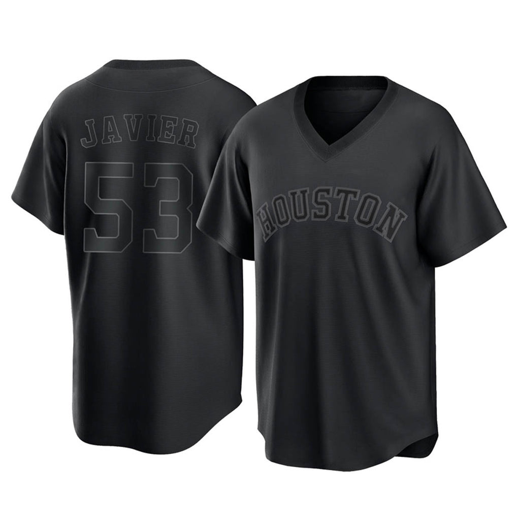 H.Astros #53 Cristian Javier Player Black Fashion T-shirt Home Game Gdoa Stitched Jerseys