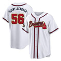 A.Braves #56 Spencer Schwellenbach Player White Gold Home Game Gdoa Stitched Jerseys