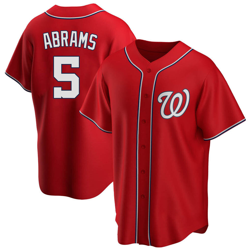 W.Nationals #5 CJ Abrams Player Red Replica Alternate Game Jerseys