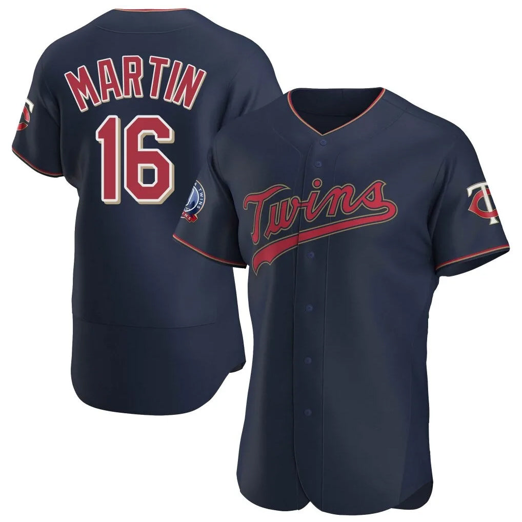 M.Twins #16 Austin Martin Player Navy 60th Home Limited Elite Gdoa Stitched Jerseys