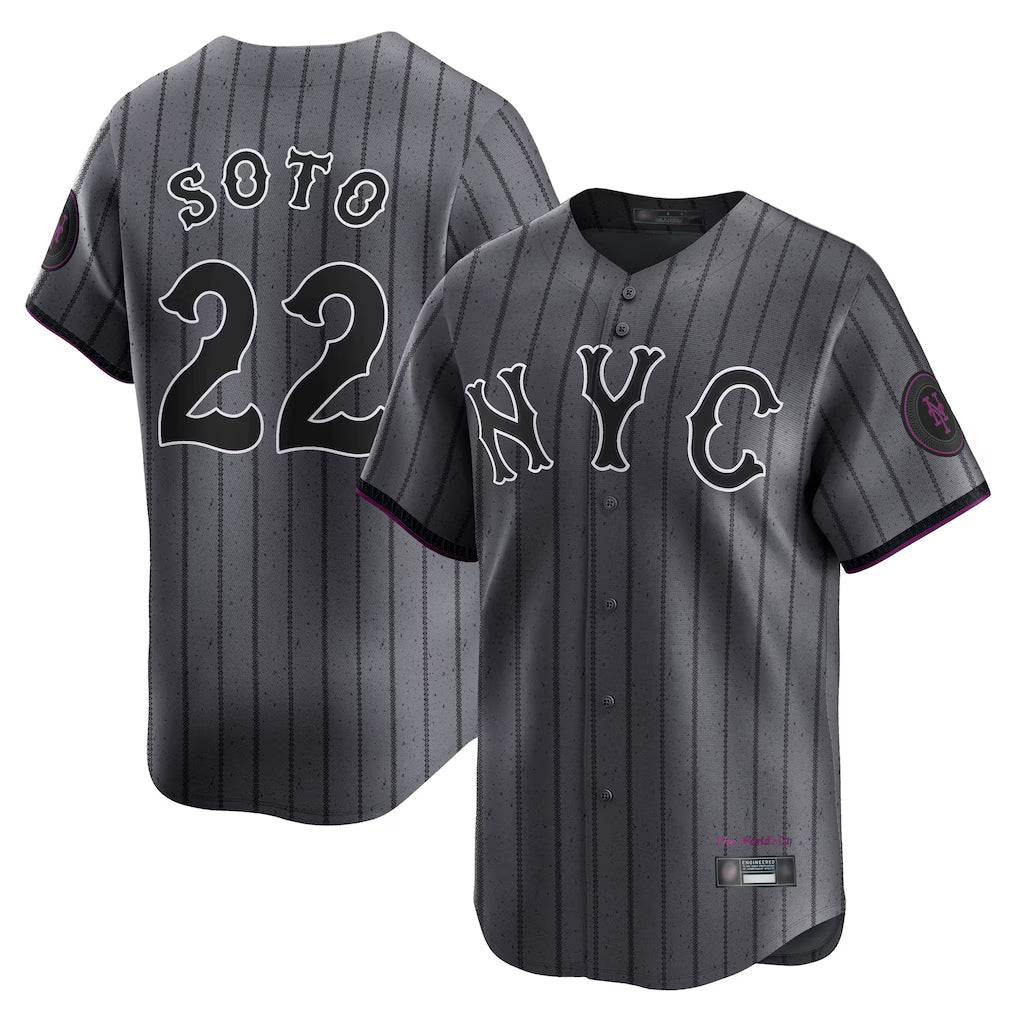 NY.Mets #22 Juan Soto Player Gray City Connect Limited Gdoa Stitched Jerseys