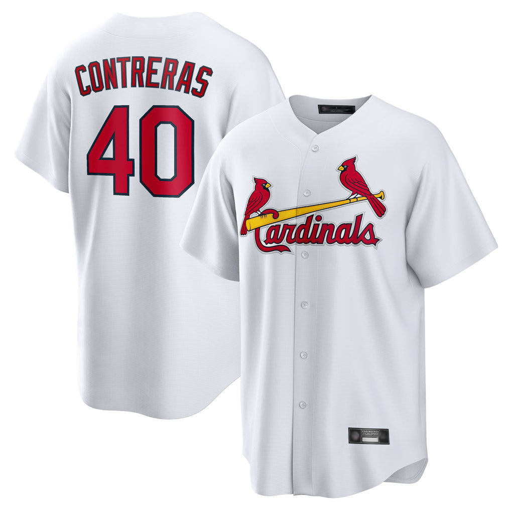 St. Louis Cardinals #40 Willson Contreras Player White Home Game Stitched Jerseys
