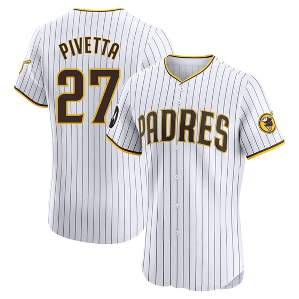 S.Diego Padres #27 Nick Pivetta Player White Home Limited Elite Stitched Jerseys