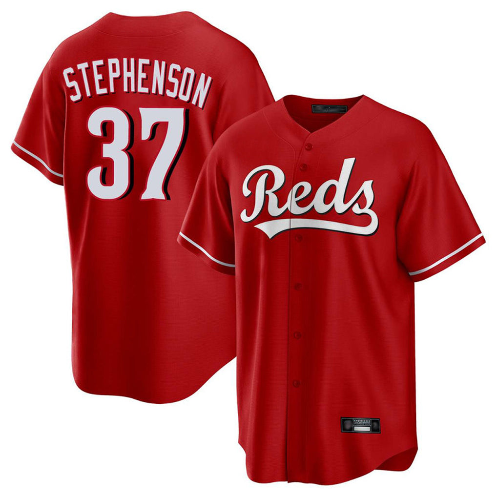 C.Reds #37 Tyler Stephenson Player Red Home Game Gdoa Stitched Jerseys