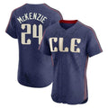 C.Guardians #24 Triston McKenzie Player Navy City Connect Limited Elite Home Gdoa Stitched Jerseys