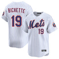 NY.Mets #19 Bo Bichette Player White Home Limited Gdoa Stitched Jerseys