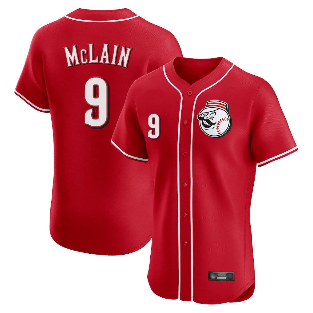 C.Reds #9 Matt McLain Player Red Limited Elite Home Game Gdoa Stitched Jerseys